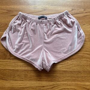 Brandy Melville pink velvet hottie short summer shorts